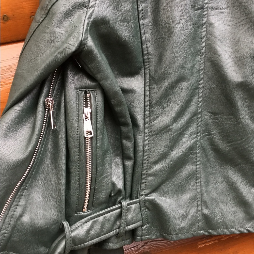 โ๏ธ FAUX Vegan Leather LACE-UP JACKET Cropped CI SONO XL - Picture 5 of 16